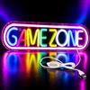 Ouitble Lampada da Gioco a LED al Neon USB, Luce al Neon per Sala Giochi Lampada da Gioco Decorazione con Gancio per Appendere Camera da Letto Scrivania