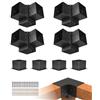 VEVOR Kit Staffe per Pergolato, ca. 15x15 cm Adatto per 142 x 142 mm, 4 Staffe Angolari Resistenti a 3 Vie, Kit Base per Pali in Legno, Travi in Legno di Facile Installazione per Gazebo, Baita