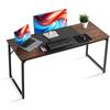 VEVOR Scrivania per Computer da Ufficio, Piano 160 x 60 cm, Tavolo da Lavoro Moderno con Struttura in Metallo e Capacità di 68 kg per Ufficio in Casa, Studio, Camera da Letto, Marrone Nero