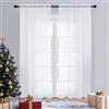 OVZME Tende trasparenti bianche, lunghe 213,4 cm, set di 2 pannelli per soggiorno/camera da letto, tende in voile con tasca per asta, tende ariose e leggere, ognuna 107 x 213,4 cm (larghezza x