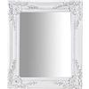 Biscottini INTERNATIONAL ART TRADING Specchio da Parete 33x26x3 cm Made in Italy - Shabby Legno Bianco, Barocco, per Bagno Rettangolare