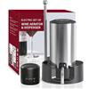 JOQINEER Aeratore elettrico per vino versatore Decanter Tipo C Dispenser automatico di vino ricaricabile con base di supporto per tubo retrattile per ossidazione istantanea One-Touch