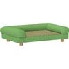 PawHut Divano per cane e gatto rialzato, seduta effetto tappeto rinfrescante, con braccioli, in velluto morbido, 63 x 41 x 17 cm, Verde | Aosom Italy