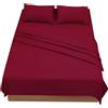 Farfallarossa Comfy - Lenzuolo Sopra Tinta Unita Rosso / 240x280CM(Matrimoniale)