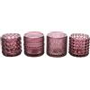 ARPIMEX Vasetti Vetro Portacandele D 7 Cm H 6,8 Cm Rosa Mix 4 Pz