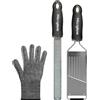 Microplane Set 3 Pezzi Gourmet Grattugia Mandolina e Guanto Protettivo