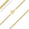 PLANETYS - Catenina Argento Sterling 925 Placcato Oro 18K Modello Barbazzale (Grumetta) Diamantate Larghezza 1.5 mm Lunghezza: 40 cm