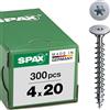 SPAX Wirox - Vite per parete posteriore, senza obiettivo, 4,0 x 20, Torx 20, 300 pezzi, colore: Argento