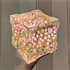 EONANT Tulipano - Specchio da notte con 20 fiori, motivo: tulipano, fiori, mare, luce notturna e specchio 2 in 1, luce da tavolo decorativa a LED, regali creativi per ragazze, amici (rosa)