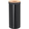 Brabantia Cesto portabiancheria Brabantia 35 l nero acciaio, acciaio con coperchio in sughero