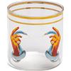 Seletti Bicchiere di vetro Toiletpaper Hands With Snakes 8 cm