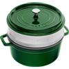 Staub Pentola La Cocotte 5,25 l tonalità verde in ghisa con inserto per la cottura a vapore