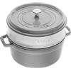 Staub Pentola La Cocotte 5,25 l color grigio grafite in ghisa con inserto per la cottura a vapore