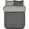 Marc O'Polo Lenzuola Monogram 200 x 220 cm bianche-nere con 2 federe per cuscini 80 x 80 cm chiusure flap