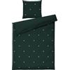 Juna Completo copripiumino Christmas Fable 140 x 220 cm verde scuro, con federa 60 x 63 cm
