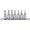 KS Tools 918.1558 CHROMEplus Serie di Bussole con Inserti per Viti TX, 7 Pezzi, T10-T40, 1/4
