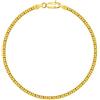 PLANETYS - Bracciale Argento Sterling 925 Placcato Oro 18K Modello Catenina Bismark Diamantate Larghezza 2.5 mm