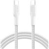 Belkin Cavo da USB-C a USB-C intrecciato, ecosostenibile (2 m, 240 W), Cavo USBC di Ricarica Rapida flessibile per iPhone 16, Galaxy S25, Pixel 9, MacBook, iPad Pro - Bianco (USB-C 2.0)