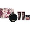 Versace Crystal Noir EDP Cofanetto 90 ml, Gel Doccia 100ml + Latte Corpo 100ml + Beauty-Bag