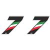 4R Quattroerre.it - 13167 - Numero Gara 7 Adesivo per Moto, Nero/TRICOLORE, 6,5 x 8,5 cm (Confezione da 2)