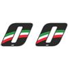 4R Quattroerre.it 13220 Numero Racing 0 Mini, Tricolore Italia, mini 27 x 37 mm (Confezione da 2)