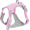 Huntboo Pettorina Cane Taglia Media Piccola Grande, Pettorina Anti Tiro per Cani, Pettorina Cane ad H Completamente Riflettente con 2 Clip per Guinzaglio, Traspirante, per Allenamento, Corsa（Rosa, L)