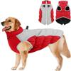 SRJEQC Cappotto Cane Taglia Grande, Cappotto per Cani Grande Riflettenti con Anello a D, Vestito cane taglia media per la stagione fredda cani di taglia media e Grand e Outdoor Sport,Rosso 4XL