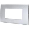 Aigostar Placca 4 moduli 504 in plastica argento compatibile anche con BTicino Livinglight