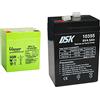 Master U-Power UP - Batteria piombo AGM 5Ah 12V & DSK 10355 - Batteria al piombo sigillata AGM ricaricabile da 6V 4,5 Ah. Ideale per allarmi domestici e industriali,Nero