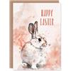 Artery8 Cute Bunny Rabbit Light Pink Watercolour For Her Woman Easter Card