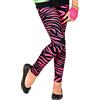 W WIDMANN MILANO Party Fashion Widmann - Leggings per bambini anni '80, stampa tigre, anni '80, stampa animalier, febbre da discoteca, bottone difettoso, motivo a righe, festa a tema, carnevale