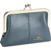 Royal Bagger Moda in Vera Pelle RFID Blocco Portafoglio da Donna con Blocco Bacio, Slot per Carte e Tasca per Monete con Cerniera 4120 (Blu)