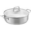 SILBERTHAL Casseruola acciaio inox - Induzione gas e forno - Tegami 28 cm - Pentola bassa 5 litri con coperchio