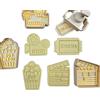 3DKOUPE - Stampini a pressione a tema cinematografico - macchina fotografica, biglietto cinematografico Popcorn, Clap - Pasticceria creativa Premium - Made in France (Set di 4)