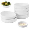 VIQIHEOE Ciotole Rotonde per Salsa di Soia, 6 pezzi Ciotole da Dessert in Porcellana, 9 x 9 x 2,4 cm Piccole Ciotole in Ceramica, Ciotole per Salse Rotonde Impilabili, per Antipasti, Condimenti(Bianco)