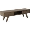 AC Design Furniture Anita - Tavolo per TV, piano del tavolo, corpo e 2 cassetti fumo, impiallacciatura di quercia laccata, struttura in legno di rovere laccato NC, 150 x 40 x 45 cm