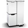 KLARSTEIN Tiyo 3-in-1 - Pattumiera da 60L per Raccolta Differenziata con Pedale e Coperchio Soft-Close, Struttura in Acciaio Inox, Contenitori Rimovibili, Adesivi per Etichettatura