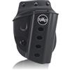 Sibo - Fondina Rigida Softair - Custodia Compatibile per Pistola Ber. M92|92FS|M9|M9A1|Taurus PT92|PT99 - Polimero Nero OWB Cintura Holster Pistola Softair Dura (Fondina)