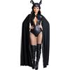 Generisch Maleficent - Costume da vampiro da donna, per Halloween, cosplay, carnevale, costume sexy, vestito avvolgente stretto
