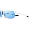 Revo Occhiali da sole Descend Z: lenti senza montatura polarizzate con aste in acciaio inossidabile, montatura in cromo satinato con lenti blu acqua