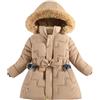Generico Cappotto invernale imbottito per ragazze con piumino Medio-Lungo sintetico Giacca Invernale con Cappuccio Giubbotti Bimba Bimbo Leggero 4-12AnniAbbigliamento da Sci Ragazze