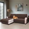 BellaHills Copridivano a forma di L, 2 posti (205 cm), copridivano, a forma di L, con bracciolo, rivestimento per divano ad angolo sinistro, per cani e gatti, copridivano, antiscivolo, per soggiorno