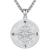 Eusense Collana Bussola in Argento Sterling 925 Ciondolo Bussola Rosa dei Venti Ciondolo Catena Regalo di Laurea Gioielli per Uomo Donna