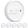 X-Sense Rilevatori di fumo, allarmi antincendio compatto con batteria da 10 anni, indicatore LED e pulsante silenzio, modello XS0E-SN, confezione da 5