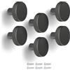 Poliplast - Set da 6 Pomelli, Design a cerchio, per Cucina, Armadio e Cassetti, Verniciato a mano, Colore Nero, Art. 436