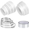 Yicenmy 2 Riduttore Tubo Cappa, Tubo Cappa Cucina Ø 80 100 110 120 150 160 mm, Connettori Riduttori con 4 Fascette Stringitubo In Acciaio Inox Fascia in Alluminio, PP Attacco Connettore