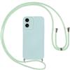 Vauki Cover con Cordino per iPhone 17, Custodia con Laccio Collana Tracolla Collo Silicone Antiurto TPU Custodia Opaca Protettiva Case per iPhone 17 6.3,blu