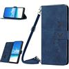 Mo-Somnus Custodia a portafoglio per Motorola Moto G42, Custodia Flip Pelle Portafoglio Libro Cover con cordino tracolla Supporto Stand Slot per Schede Compatibile con Moto G42 - Blu