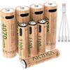 AKTTKA Batterie Ricaricabili al Litio AA e AAA 1,5 V, 4× AA 4070 mWh + 4× AAA 1100 mWh, Ricarica 5V/2A, Ricarica Diretta USB-C con Cavo 1-a-4, per Telecomando, Bilancia, Termometro, Controller