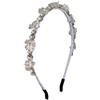 SSyang Fasce per Capelli Bling Strass Fascia per Capelli di Cristallo Blu Navy Gemma Vintage Sottile Cerchietto per Capelli Partito Prom Accessori 16 * 12cm per Capelli per Donne e Ragazze (Bianco)